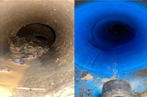 Damaged Pipe & Relined Pipe